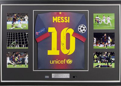 Framed Messi match word shirt