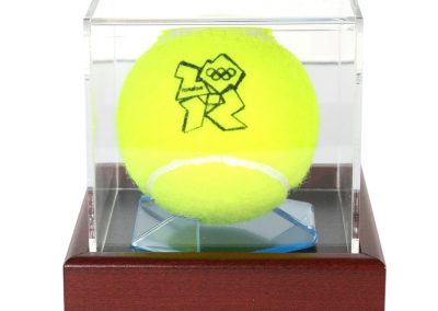2012 Olympics tennis ball in display case