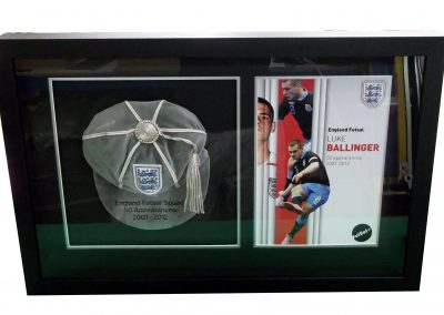 Football Cap and Programme Double Display Case
