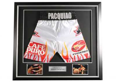 Framed and Mounted Boxing Shorts with Plaque